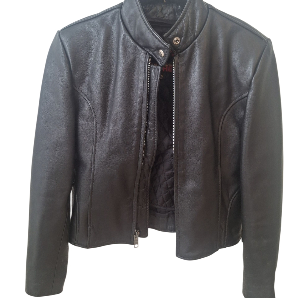 Hot Leathers Ladies Vented Motorcycle Black Leather Biker Jacket Size: S